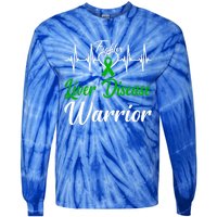 Liver Disease Warrior Heartbeat Fight Green Ribbon Love Gift Tie-Dye Long Sleeve Shirt