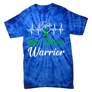 Liver Disease Warrior Heartbeat Fight Green Ribbon Love Gift Tie-Dye T-Shirt