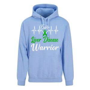 Liver Disease Warrior Heartbeat Fight Green Ribbon Love Gift Unisex Surf Hoodie