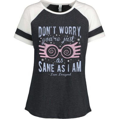 Luna Dont Worry Youre Just As Sane As I Am Enza Ladies Jersey Colorblock Tee