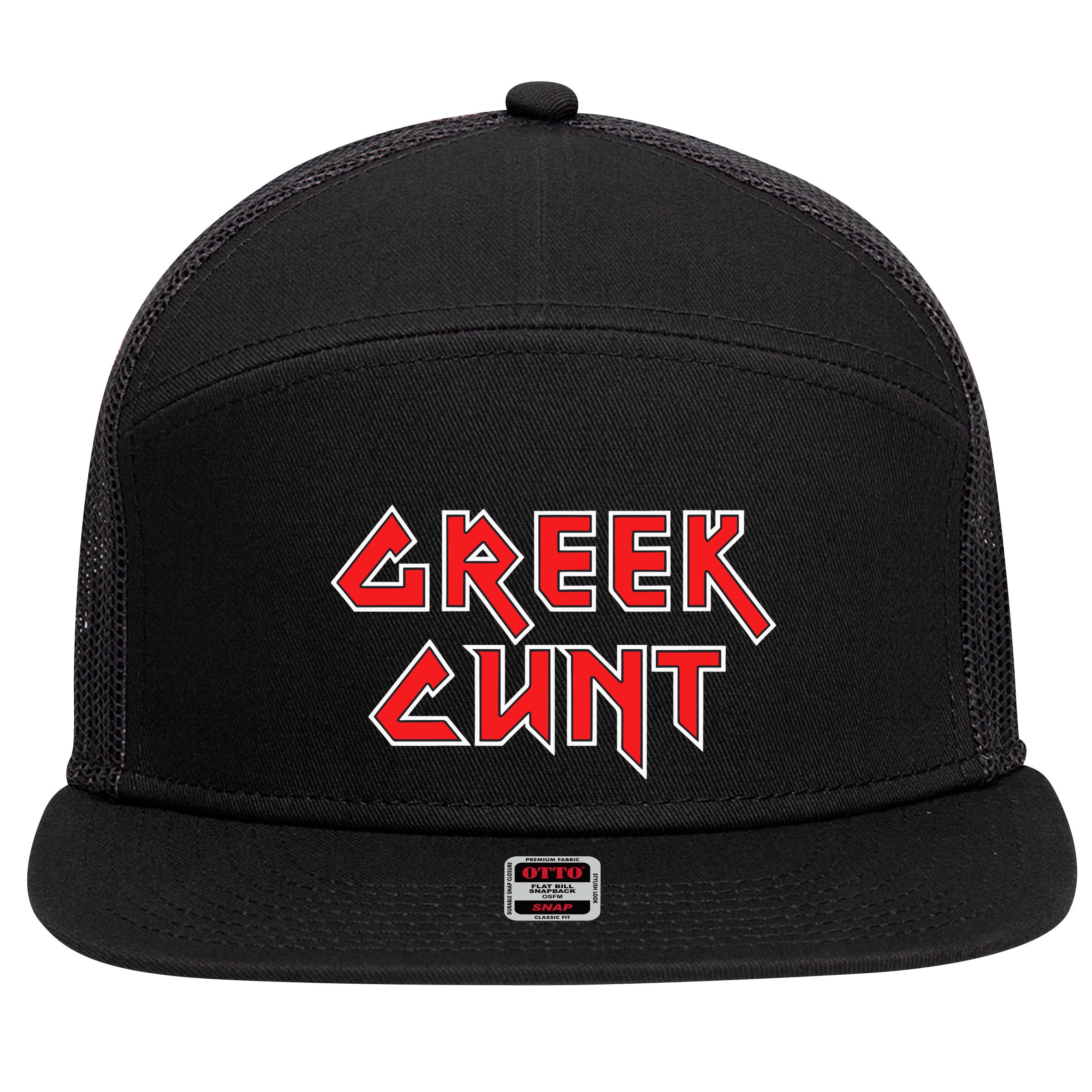 Leana Dolci Wearing Greek Cunt 7 Panel Mesh Trucker Snapback Hat