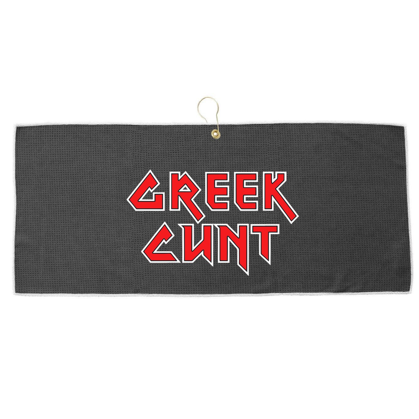 Leana Dolci Wearing Greek Cunt Large Microfiber Waffle Golf Towel