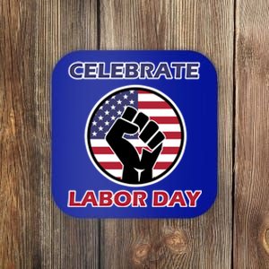 Labor Day With American Flag For Worker And Employees Holiday Cute Gift Coaster