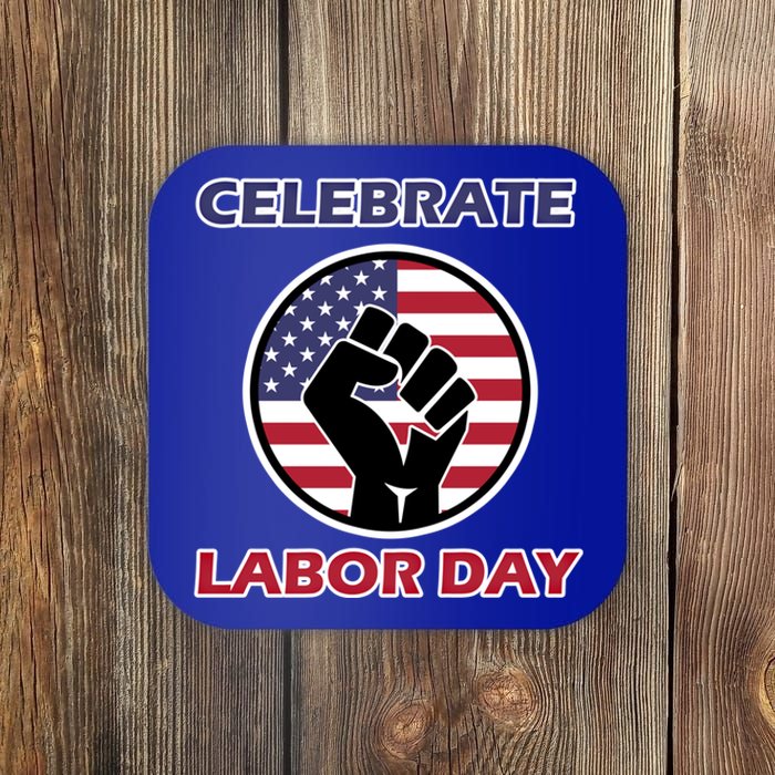 Labor Day With American Flag For Worker And Employees Holiday Cute Gift Coaster