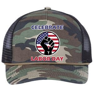 Labor Day With American Flag For Worker And Employees Holiday Cute Gift Retro Rope Trucker Hat Cap