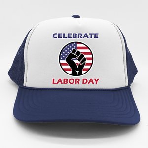 Labor Day With American Flag For Worker And Employees Holiday Cute Gift Trucker Hat