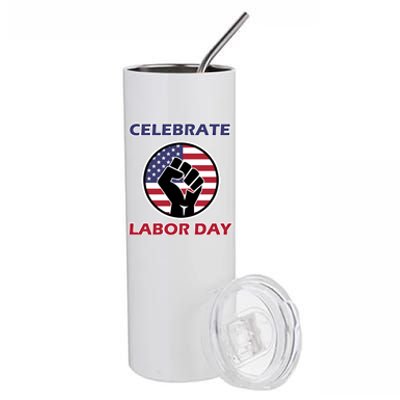 Labor Day With American Flag For Worker And Employees Holiday Cute Gift Stainless Steel Tumbler