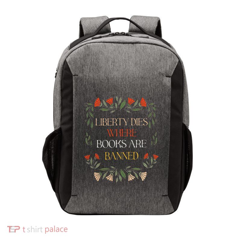 Liberty Dies Where Books Are Banned Books Lover Vector Backpack