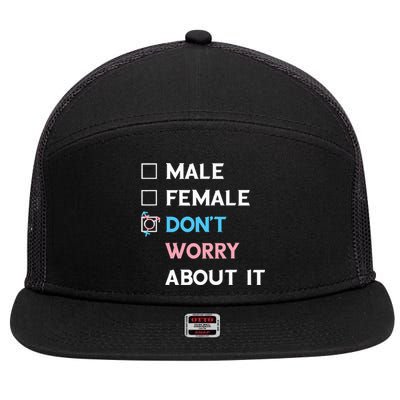 Lgbtq Dont Worry About It Pride Lgbt 7 Panel Mesh Trucker Snapback Hat