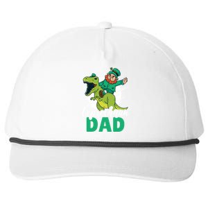 Leprechaun Dad With A Dinosaur Or Trex For St Patrick's Day Gift Snapback Five-Panel Rope Hat