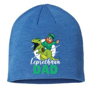 Leprechaun Dad With A Dinosaur Or Trex For St Patrick's Day Gift Sustainable Beanie