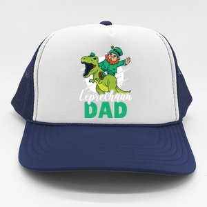 Leprechaun Dad With A Dinosaur Or Trex For St Patrick's Day Gift Trucker Hat