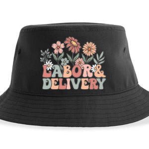 Labor Delivery Wildflowers Labor And Delivery Nurse Sustainable Bucket Hat