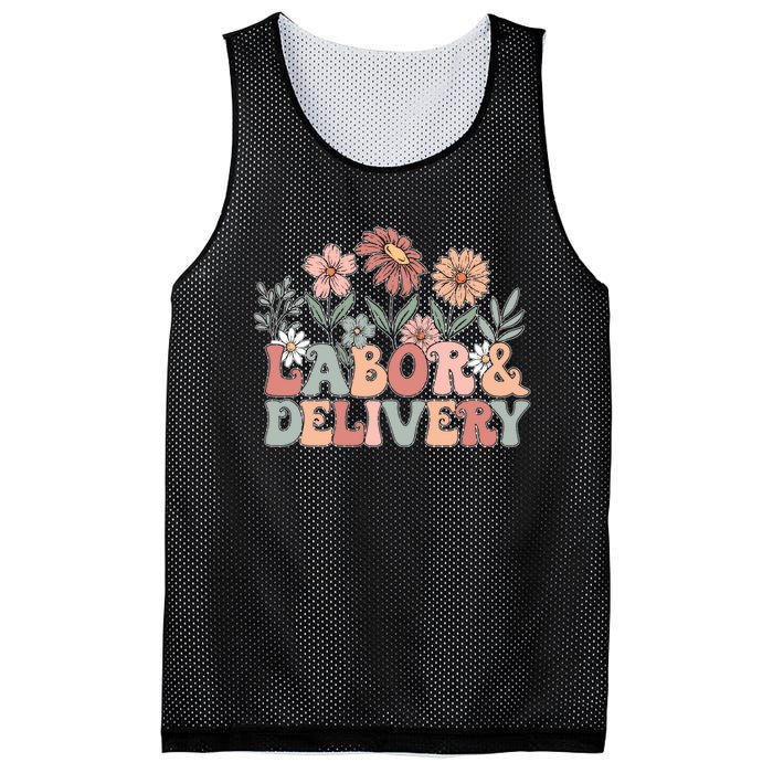 Labor Delivery Wildflowers Labor And Delivery Nurse Mesh Reversible Basketball Jersey Tank