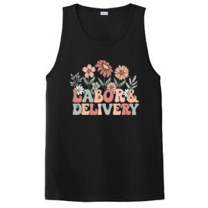 Labor Delivery Wildflowers Labor And Delivery Nurse PosiCharge Competitor Tank