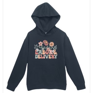 Labor Delivery Wildflowers Labor And Delivery Nurse Urban Pullover Hoodie