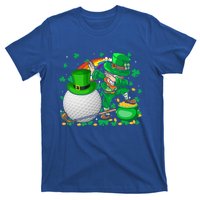 Leprechaun Dabbing With Golf St Patrick's Day Golf Player Funny Gift T-Shirt