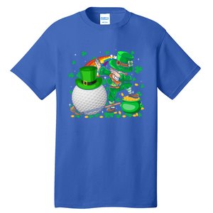 Leprechaun Dabbing With Golf St Patrick's Day Golf Player Funny Gift Tall T-Shirt