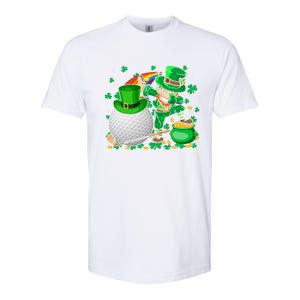 Leprechaun Dabbing With Golf St Patrick's Day Golf Player Funny Gift Softstyle CVC T-Shirt