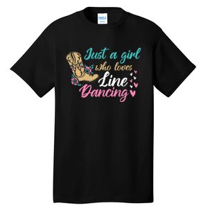 Line Dancing Western Just A Girl Who Loves Line Dancing Tall T-Shirt