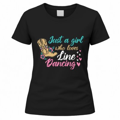 Line Dancing Western Just A Girl Who Loves Line Dancing Women's T-Shirt