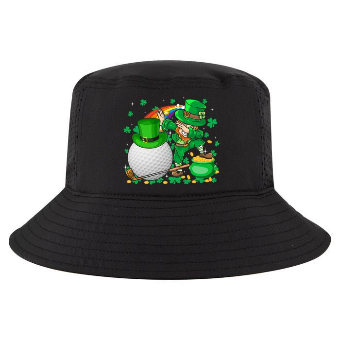 Leprechaun Dabbing With Golf St Patrick's Day Golf Player Gift Cool Comfort Performance Bucket Hat