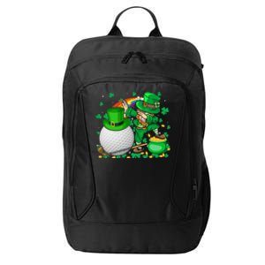 Leprechaun Dabbing With Golf St Patrick's Day Golf Player Gift City Backpack