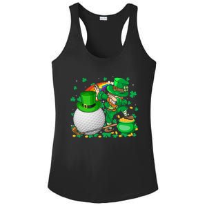 Leprechaun Dabbing With Golf St Patrick's Day Golf Player Gift Ladies PosiCharge Competitor Racerback Tank