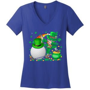 Leprechaun Dabbing With Golf St Patrick's Day Golf Player Gift Women's V-Neck T-Shirt