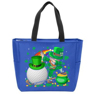 Leprechaun Dabbing With Golf St Patrick's Day Golf Player Gift Zip Tote Bag