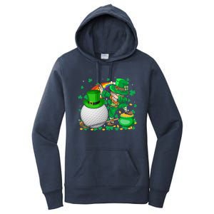 Leprechaun Dabbing With Golf St Patrick's Day Golf Player Gift Women's Pullover Hoodie