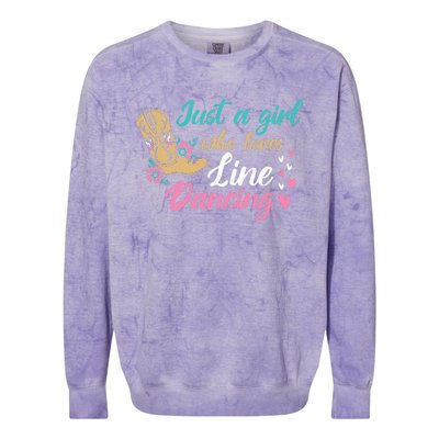 Line Dancing Western Just A Girl Who Loves Line Dancing Colorblast Crewneck Sweatshirt