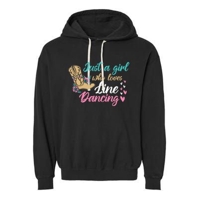 Line Dancing Western Just A Girl Who Loves Line Dancing Garment-Dyed Fleece Hoodie