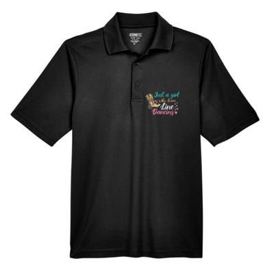 Line Dancing Western Just A Girl Who Loves Line Dancing Men's Origin Performance Pique Polo