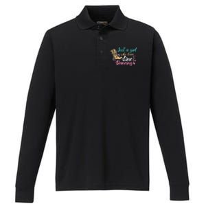 Line Dancing Western Just A Girl Who Loves Line Dancing Performance Long Sleeve Polo