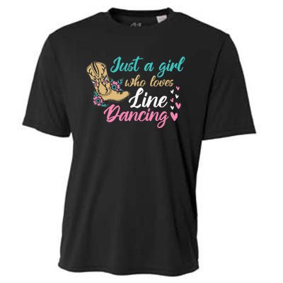 Line Dancing Western Just A Girl Who Loves Line Dancing Cooling Performance Crew T-Shirt