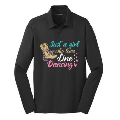 Line Dancing Western Just A Girl Who Loves Line Dancing Silk Touch Performance Long Sleeve Polo