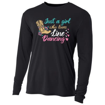 Line Dancing Western Just A Girl Who Loves Line Dancing Cooling Performance Long Sleeve Crew