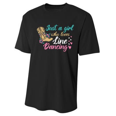 Line Dancing Western Just A Girl Who Loves Line Dancing Performance Sprint T-Shirt