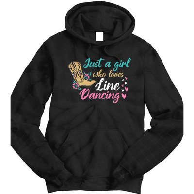 Line Dancing Western Just A Girl Who Loves Line Dancing Tie Dye Hoodie