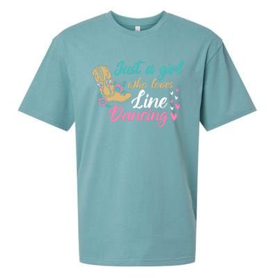 Line Dancing Western Just A Girl Who Loves Line Dancing Sueded Cloud Jersey T-Shirt