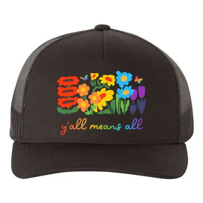 Lgbtq Diversity YAll Pride Means All Flower Yupoong Adult 5-Panel Trucker Hat