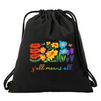 Lgbtq Diversity YAll Pride Means All Flower Drawstring Bag