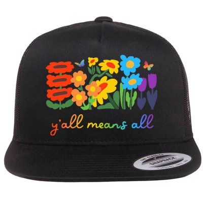 Lgbtq Diversity YAll Pride Means All Flower Flat Bill Trucker Hat