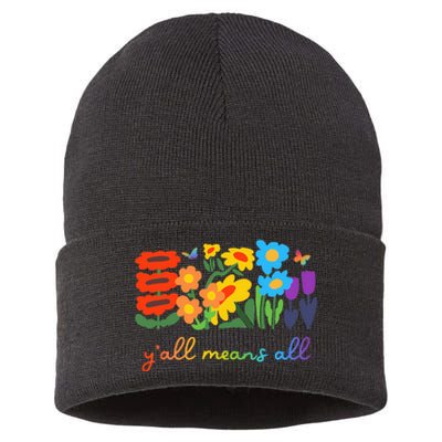 Lgbtq Diversity YAll Pride Means All Flower Sustainable Knit Beanie