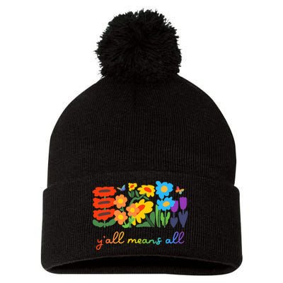 Lgbtq Diversity YAll Pride Means All Flower Pom Pom 12in Knit Beanie