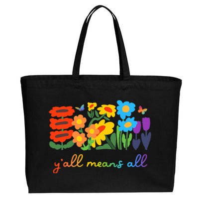 Lgbtq Diversity YAll Pride Means All Flower Cotton Canvas Jumbo Tote