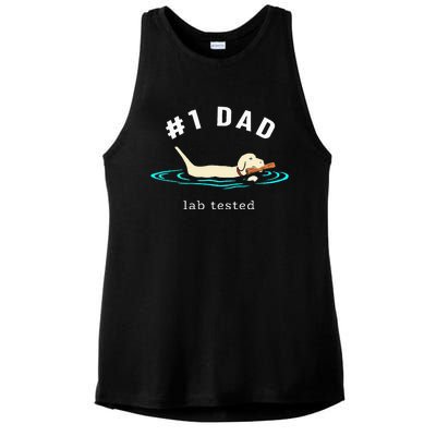 Lab Dad Yellow Labrador Retriever 1 Dad Lab Tested Ladies PosiCharge Tri-Blend Wicking Tank