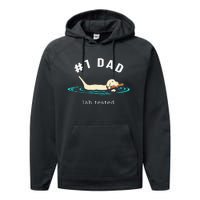 Lab Dad Yellow Labrador Retriever 1 Dad Lab Tested Performance Fleece Hoodie