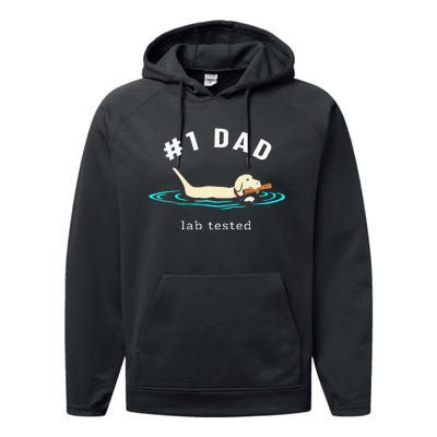 Lab Dad Yellow Labrador Retriever 1 Dad Lab Tested Performance Fleece Hoodie